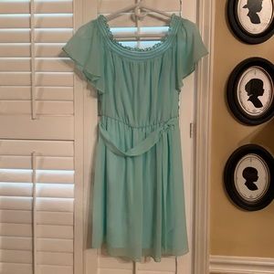 Seafoam green summer dress.